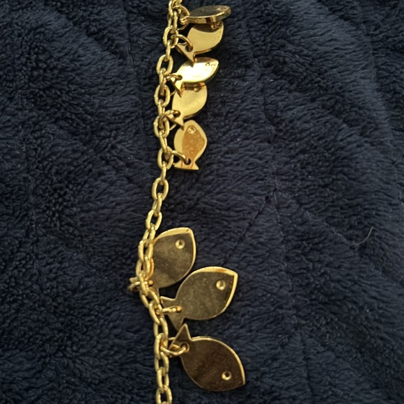 Lilly Pulitzer Necklace Fresh Catch Multi Strand Turquoise Gold Fish Charms - Picture 4 of 7